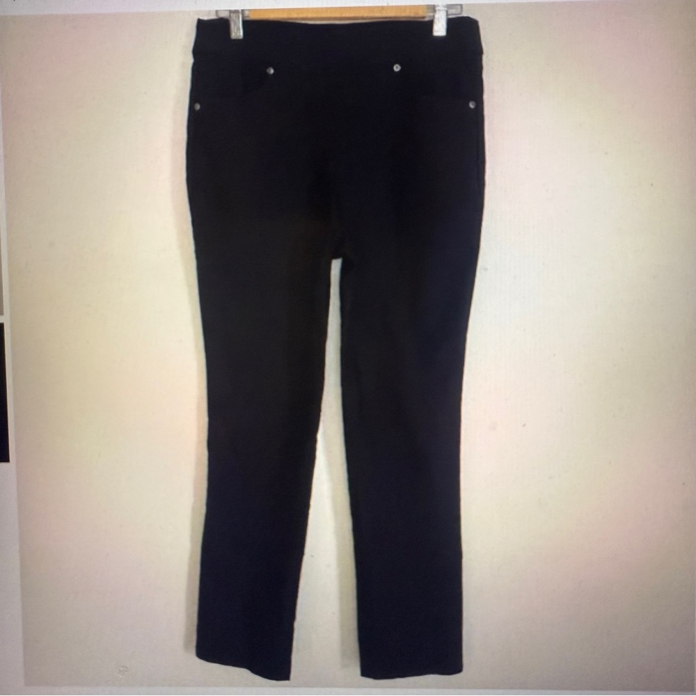 Wynne Layers Women Black Pull On Pockets Straight Leg Pants Size 14